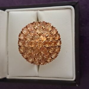 Premium Viceroy Spessartine Garnet Cluster Style Ring.